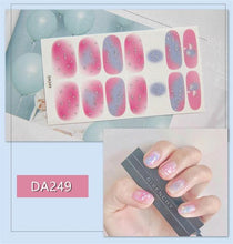 Load image into Gallery viewer, Nail Wraps Polish Decals Strips Golden Glitter 3D Adhesive Full Nail Art Stickers Manicure Kits Women Nail Decorations Accessories Metal Curve Stripe Lines Design Letter Nail Sticker Adhesive Decoration Template Nail Tool Decorations