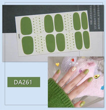 Load image into Gallery viewer, Nail Wraps Polish Decals Strips Golden Glitter 3D Adhesive Full Nail Art Stickers Manicure Kits Women Nail Decorations Accessories Metal Curve Stripe Lines Design Letter Nail Sticker Adhesive Decoration Template Nail Tool Decorations