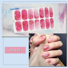 Load image into Gallery viewer, Nail Wraps Polish Decals Strips Golden Glitter 3D Adhesive Full Nail Art Stickers Manicure Kits Women Nail Decorations Accessories Metal Curve Stripe Lines Design Letter Nail Sticker Adhesive Decoration Template Nail Tool Decorations