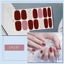 Load image into Gallery viewer, Nail Wraps Polish Decals Strips Golden Glitter 3D Adhesive Full Nail Art Stickers Manicure Kits Women Nail Decorations Accessories Metal Curve Stripe Lines Design Letter Nail Sticker Adhesive Decoration Template Nail Tool Decorations