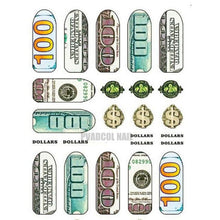 Load image into Gallery viewer, Nails Sticker Money Dollar Wealthy Rich Style Nail Art Stickers Decals Manicure Tip Decal Self Adhesive Acrylic Tips Tool Acrylic Engraved Nail Sticker Nail Art Decoration Self-Adhesive Nail Art Decoration French Black and White Lace Retro Flower