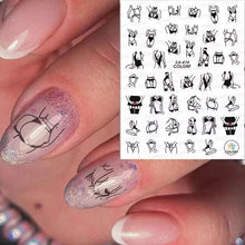 Load image into Gallery viewer, Nails Sticker Money Dollar Wealthy Rich Style Nail Art Stickers Decals Manicure Tip Decal Self Adhesive Acrylic Tips Tool Acrylic Engraved Nail Sticker Nail Art Decoration Self-Adhesive Nail Art Decoration French Black and White Lace Retro Flower