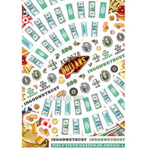 Load image into Gallery viewer, Nails Sticker Money Dollar Wealthy Rich Style Nail Art Stickers Decals Manicure Tip Decal Self Adhesive Acrylic Tips Tool Acrylic Engraved Nail Sticker Nail Art Decoration Self-Adhesive Nail Art Decoration French Black and White Lace Retro Flower