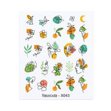 Load image into Gallery viewer, Nails Sticker Nail Art Decorations Flowers Leaves Decals Water Transfer Sliders Woman Face Fruit Foil Manicures Wraps Water Transfer Nail Decals Sticker For Pretty Girl Self-Adhesive Nail Decals Designer Nail Stickers for Acrylic Decal