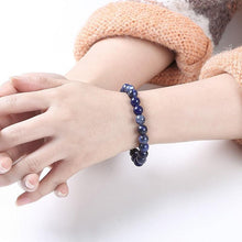 Load image into Gallery viewer, Natural Blue Stone Round Beads Elastic Line Stretch Bracelet Fashion Jewelry Healing Stone Beaded Bracelets For Women Men Gemstones Bracelets Crystal Bracelet Unisex Adjustable Stretch Bracelets 8mm