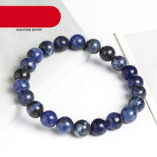 Load image into Gallery viewer, Natural Blue Stone Round Beads Elastic Line Stretch Bracelet Fashion Jewelry Healing Stone Beaded Bracelets For Women Men Gemstones Bracelets Crystal Bracelet Unisex Adjustable Stretch Bracelets 8mm