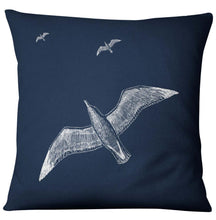 Load image into Gallery viewer, Navigation Navy Blue Nautical Shell Starfish Linen Pillow Cover Blue Anchor Navigation Anchor Sailboat Pillowcase Marine Cushion Cover Sofa Home Decorative Cushion Cover For Home