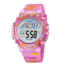 Load image into Gallery viewer, Navy Blue Camouflage Kids Watches LED Colorful Flash Digital Waterproof Date Week Creative Children Watch Sport Multi Function 30M Waterproof LED Alarm Stopwatch Digital Child Wristwatch For Boy Girl