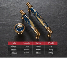 Load image into Gallery viewer, Navy Blue Ceramic Door Handles European Antique Furniture Handles Drawer Pulls Kitchen Cabinet Knobs And Handles Entry Door Handle With Door Lever For Right And Left Sided Doors