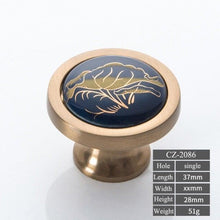 Load image into Gallery viewer, Navy Blue Ceramic Door Handles European Antique Furniture Handles Drawer Pulls Kitchen Cabinet Knobs And Handles Entry Door Handle With Door Lever For Right And Left Sided Doors