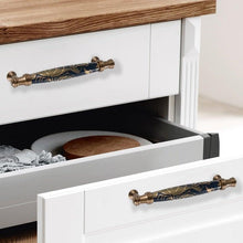 Load image into Gallery viewer, Navy Blue Ceramic Door Handles European Antique Furniture Handles Drawer Pulls Kitchen Cabinet Knobs And Handles Entry Door Handle With Door Lever For Right And Left Sided Doors