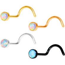 Load image into Gallery viewer, White 3mm Synthetic Opal Anodized Press Fit Nose Screw 4 Pack Set