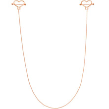 Load image into Gallery viewer, Rose Gold Tone Anodized Heart to Heart Dangle Nipple Chain