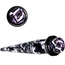 Load image into Gallery viewer, Black Acrylic Southwest Weave Straight Taper Set 3mm to 16mm