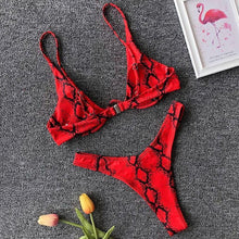 Load image into Gallery viewer, Neon V-bar Underwired Bikini Female Ribbed Swimsuit Women Swimwear Two-pieces Bikini set Push up Bathing Suit