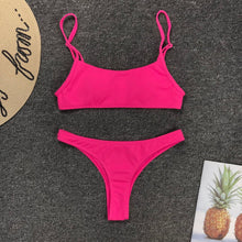 Load image into Gallery viewer, Neon Yellow Green Swimsuit Women Push Up Padded Micro Bikini Summer Beach Bathing Suit Beach Swimwear Women's Scoop Neck Cut Out Front Lace Up Back High Cut One Piece Swimsuit