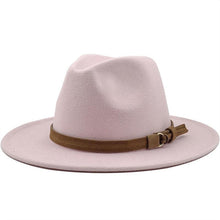 Load image into Gallery viewer, New Adjustable Unisex Wool Fedora Hat Luxury Wide Brim Fedora Floppy Hat Gentleman Elegant Winter Autumn Wide Comfortable Soft Hat Outdoor Wide Brim Hat With Strap