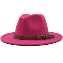 Load image into Gallery viewer, New Adjustable Unisex Wool Fedora Hat Luxury Wide Brim Fedora Floppy Hat Gentleman Elegant Winter Autumn Wide Comfortable Soft Hat Outdoor Wide Brim Hat With Strap