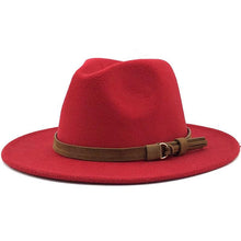Load image into Gallery viewer, New Adjustable Unisex Wool Fedora Hat Luxury Wide Brim Fedora Floppy Hat Gentleman Elegant Winter Autumn Wide Comfortable Soft Hat Outdoor Wide Brim Hat With Strap