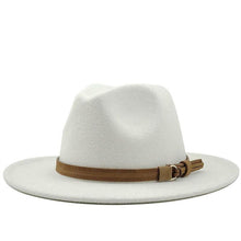 Load image into Gallery viewer, New Adjustable Unisex Wool Fedora Hat Luxury Wide Brim Fedora Floppy Hat Gentleman Elegant Winter Autumn Wide Comfortable Soft Hat Outdoor Wide Brim Hat With Strap