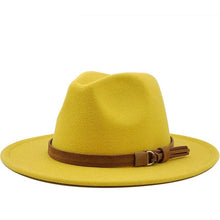 Load image into Gallery viewer, New Adjustable Unisex Wool Fedora Hat Luxury Wide Brim Fedora Floppy Hat Gentleman Elegant Winter Autumn Wide Comfortable Soft Hat Outdoor Wide Brim Hat With Strap