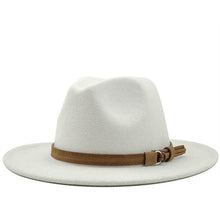 Load image into Gallery viewer, New Adjustable Unisex Wool Fedora Hat Luxury Wide Brim Fedora Floppy Hat Gentleman Elegant Winter Autumn Wide Comfortable Soft Hat Outdoor Wide Brim Hat With Strap
