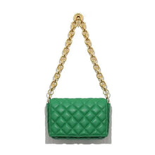 Load image into Gallery viewer, New Adorable Women's Handbag Green Small Flap Shoulder Bag In Thick Metal Chain Women's Clutch Bags Luxury Ladies Shoulder Purse