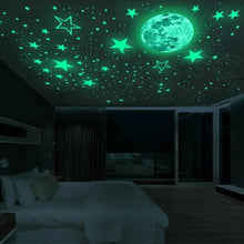 Load image into Gallery viewer, New Amazing Luminous Moon and Stars Wall Stickers for Kids Room Baby Nursery Home Decoration Wall Decals Glow in the Dark Bedroom Ceiling