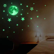 Load image into Gallery viewer, New Amazing Luminous Moon and Stars Wall Stickers for Kids Room Baby Nursery Home Decoration Wall Decals Glow in the Dark Bedroom Ceiling