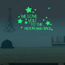 Load image into Gallery viewer, New Amazing Luminous Moon and Stars Wall Stickers for Kids Room Baby Nursery Home Decoration Wall Decals Glow in the Dark Bedroom Ceiling