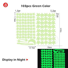 Load image into Gallery viewer, New Amazing Luminous Moon and Stars Wall Stickers for Kids Room Baby Nursery Home Decoration Wall Decals Glow in the Dark Bedroom Ceiling