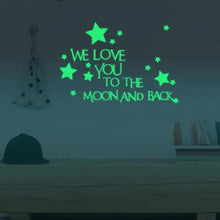 Load image into Gallery viewer, New Amazing Luminous Moon and Stars Wall Stickers for Kids Room Baby Nursery Home Decoration Wall Decals Glow in the Dark Bedroom Ceiling