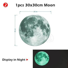 Load image into Gallery viewer, New Amazing Luminous Moon and Stars Wall Stickers for Kids Room Baby Nursery Home Decoration Wall Decals Glow in the Dark Bedroom Ceiling