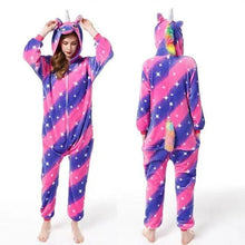 Load image into Gallery viewer, New Animal Pajamas Women Unicorn Sleepwear Panda Pajama Cartoon Overalls Winter Rabbit Nightie Jumpsuit For Winter Girls Unicorn Pajamas Costume Fleece Hooded Animal Sleepwear Christmas Cosplay Unicorn Gift