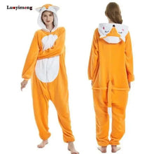 Load image into Gallery viewer, New Animal Pajamas Women Unicorn Sleepwear Panda Pajama Cartoon Overalls Winter Rabbit Nightie Jumpsuit For Winter Girls Unicorn Pajamas Costume Fleece Hooded Animal Sleepwear Christmas Cosplay Unicorn Gift