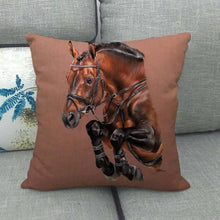 Load image into Gallery viewer, New Animal Pattern Pillow Cover Simple Wind Pillow Set Art Home Decorative Throw Pillow Cover Horse Cotton Linen Cushion for Couch Sofa Bedroom Livingroom Kitchen Car Restoring Ancient Ways Horse Head Decorative Cushion Covers 45x45CM