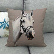 Load image into Gallery viewer, New Animal Pattern Pillow Cover Simple Wind Pillow Set Art Home Decorative Throw Pillow Cover Horse Cotton Linen Cushion for Couch Sofa Bedroom Livingroom Kitchen Car Restoring Ancient Ways Horse Head Decorative Cushion Covers 45x45CM
