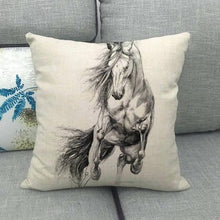 Load image into Gallery viewer, New Animal Pattern Pillow Cover Simple Wind Pillow Set Art Home Decorative Throw Pillow Cover Horse Cotton Linen Cushion for Couch Sofa Bedroom Livingroom Kitchen Car Restoring Ancient Ways Horse Head Decorative Cushion Covers 45x45CM