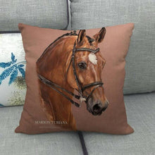 Load image into Gallery viewer, New Animal Pattern Pillow Cover Simple Wind Pillow Set Art Home Decorative Throw Pillow Cover Horse Cotton Linen Cushion for Couch Sofa Bedroom Livingroom Kitchen Car Restoring Ancient Ways Horse Head Decorative Cushion Covers 45x45CM