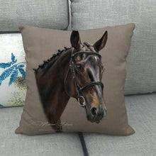 Load image into Gallery viewer, New Animal Pattern Pillow Cover Simple Wind Pillow Set Art Home Decorative Throw Pillow Cover Horse Cotton Linen Cushion for Couch Sofa Bedroom Livingroom Kitchen Car Restoring Ancient Ways Horse Head Decorative Cushion Covers 45x45CM