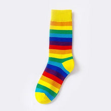 Load image into Gallery viewer, New Arrival Cotton Elasticity Sweat Women Long Sock Candy Colors Rainbow Patterned Sporty Retro Harajuku Casual Socks For Men And Women