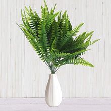 Load image into Gallery viewer, New Artificial Shrubs Boston Fern Grass Fake Green Bushes Indoor Outdoor UV Resistant Indoor Outside For Home Garden Porch Window Décor
