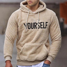 Load image into Gallery viewer, New Autumn And Winter Warm Men Wool Hooded Sweatshirts Letter Print Hooded Men's Embroidered Sweater Casual Hooded Long Sleeve Hipster Gym Long Sleeve Hoodies