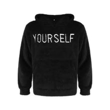 Load image into Gallery viewer, New Autumn And Winter Warm Men Wool Hooded Sweatshirts Letter Print Hooded Men's Embroidered Sweater Casual Hooded Long Sleeve Hipster Gym Long Sleeve Hoodies