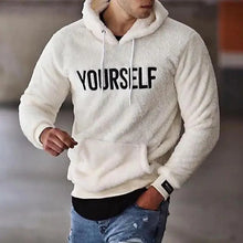Load image into Gallery viewer, New Autumn And Winter Warm Men Wool Hooded Sweatshirts Letter Print Hooded Men's Embroidered Sweater Casual Hooded Long Sleeve Hipster Gym Long Sleeve Hoodies