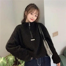 Load image into Gallery viewer, New Autumn Winter Hoodies Women New Imitation Lamb Short Plus Thick Sweatshirt Female Loose Student Jacket Tops Sweatshirt For Men And Women Fleece Sweatshirt Warm Winter Sweatshirt