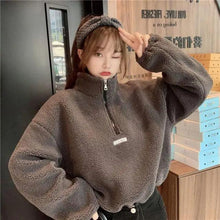 Load image into Gallery viewer, New Autumn Winter Hoodies Women New Imitation Lamb Short Plus Thick Sweatshirt Female Loose Student Jacket Tops Sweatshirt For Men And Women Fleece Sweatshirt Warm Winter Sweatshirt