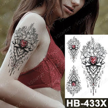 Load image into Gallery viewer, New Big Butterfly Waterproof Temporary Sticker Tattoo Elegant Black Colorful Tattoos Rose For Women Men