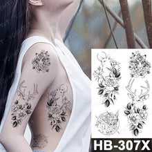 Load image into Gallery viewer, New Big Butterfly Waterproof Temporary Sticker Tattoo Elegant Black Colorful Tattoos Rose For Women Men
