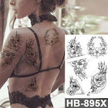Load image into Gallery viewer, New Big Butterfly Waterproof Temporary Sticker Tattoo Elegant Black Colorful Tattoos Rose For Women Men